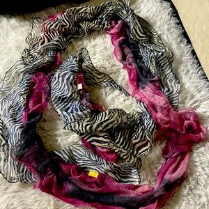 New Fashion Scarf colored zebra and purple silk material tags attached